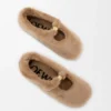 Shearling Deri Pebble Yumuşak Balerin Ayakkabısı Shearling Deri Pebble Yumuşak Balerin Ayakkabısı