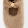 Shearling Deri Pebble Yumuşak Balerin Ayakkabısı Shearling Deri Pebble Yumuşak Balerin Ayakkabısı