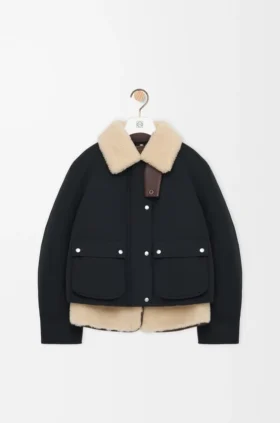 Shearling ve Pamuk Karışımlı Puffer Ceket Shearling ve Pamuk Karışımlı Puffer Ceket