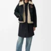 Shearling ve Pamuk Karışımlı Puffer Ceket Shearling ve Pamuk Karışımlı Puffer Ceket