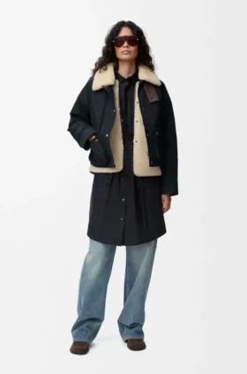 Shearling ve Pamuk Karışımlı Puffer Ceket Shearling ve Pamuk Karışımlı Puffer Ceket