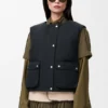 Shearling ve Pamuk Karışımlı Puffer Yelek Shearling ve Pamuk Karışımlı Puffer Yelek