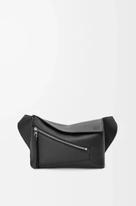 Tırtıklı Dana Derisinden Küçük Puzzle Bumbag
