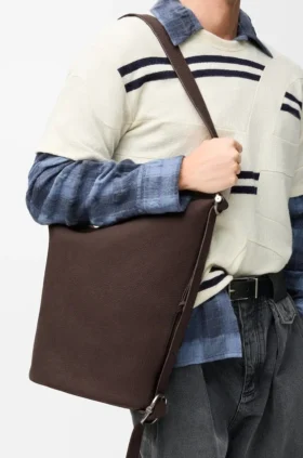 Tırtıklı Nubuk Deriden Loop Bucket
