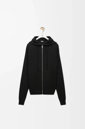Yün Anagram Fermuarlı Kapüşonlu Sweatshirt
