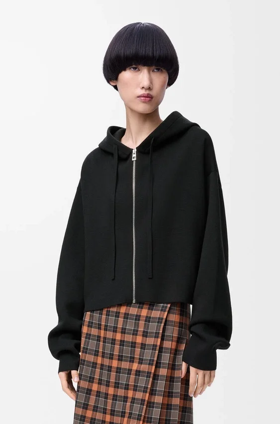 Yün Anagram Fermuarlı Kapüşonlu Sweatshirt Yün Anagram Fermuarlı Kapüşonlu Sweatshirt