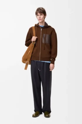 Yün Fermuarlı Kapüşonlu Sweatshirt