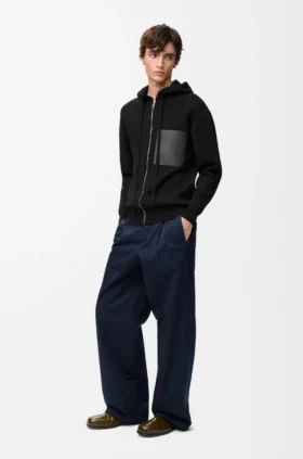 Yün Fermuarlı Kapüşonlu Sweatshirt