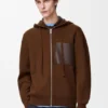 Yün Fermuarlı Kapüşonlu Sweatshirt