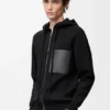 Yün Fermuarlı Kapüşonlu Sweatshirt