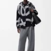 Yün ve Pamuktan Üretilmiş Fermuarlı Kapüşonlu Sweatshirt Yün ve Pamuktan Üretilmiş Fermuarlı Kapüşonlu Sweatshirt