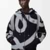 Yün ve Pamuktan Üretilmiş Fermuarlı Kapüşonlu Sweatshirt Yün ve Pamuktan Üretilmiş Fermuarlı Kapüşonlu Sweatshirt