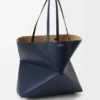 Yumuşak Damarlı Dana Derisinden Büyük Yatay Puzzle Fold Tote Çantası Yumuşak Damarlı Dana Derisinden Büyük Yatay Puzzle Fold Tote Çantası