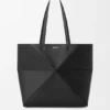 Yumuşak Damarlı Dana Derisinden Orta Boy Yatay Puzzle Fold Tote Çantası Yumuşak Damarlı Dana Derisinden Orta Boy Yatay Puzzle Fold Tote Çantası