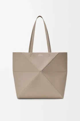 Yumuşak Damarlı Dana Derisinden Orta Boy Yatay Puzzle Fold Tote Çantası