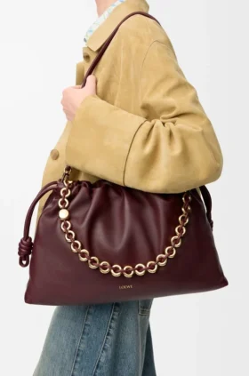Yumuşak Nappa Kuzu Derisinden Büyük Flamenco Purse