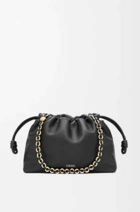 Yumuşak Nappa Kuzu Derisinden Orta Boy Flamenco Purse