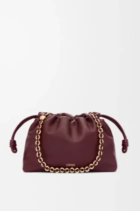 Yumuşak Nappa Kuzu Derisinden Orta Boy Flamenco Purse