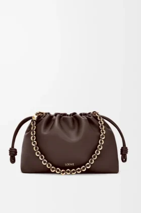 Yumuşak Nappa Kuzu Derisinden Orta Boy Flamenco Purse