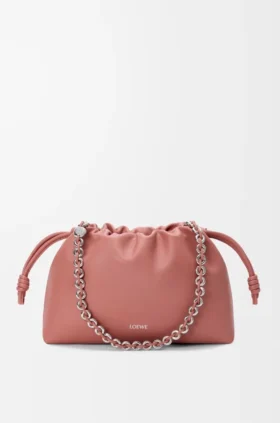 Yumuşak Nappa Kuzu Derisinden Orta Boy Flamenco Purse