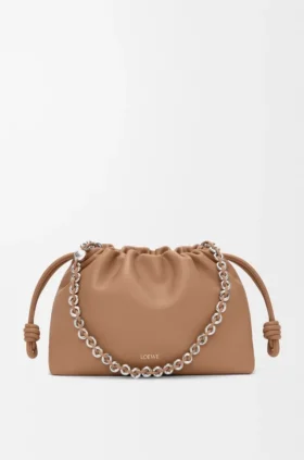 Yumuşak Nappa Kuzu Derisinden Orta Boy Flamenco Purse
